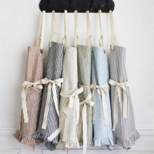 Ruffle Pin Stripe Apron